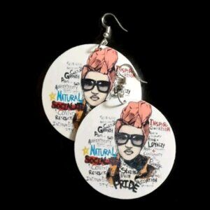 Natural Socailite Medium Statement Dangle Wood Earrings